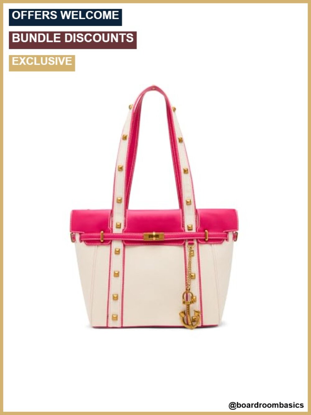 Canvas Tote Bag with Zipper Closure & Shoulder Straps